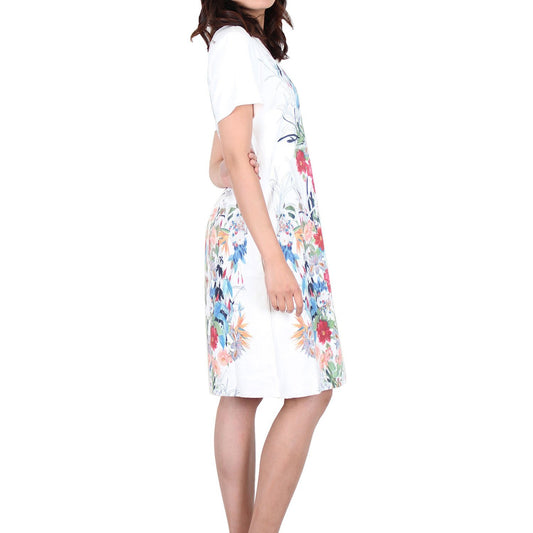 Way Beyoung Women's Short Sleeve Stretch Flower Print Dress
